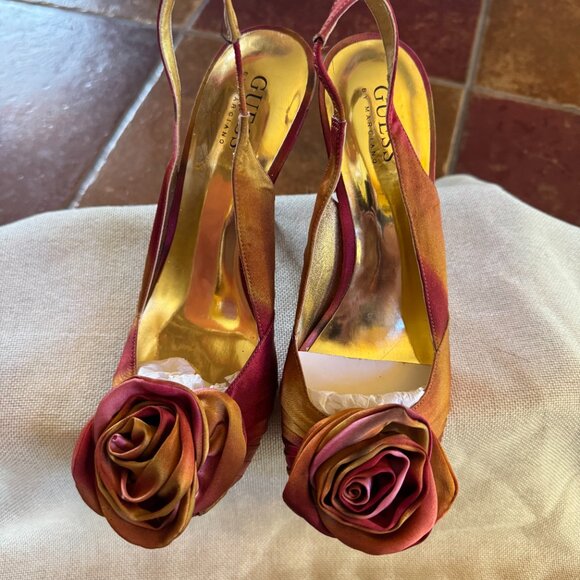Vintage GUESS by Marciano Satin Rose Slingback Heels | Size 7M | NWOT - Picture 2 of 10